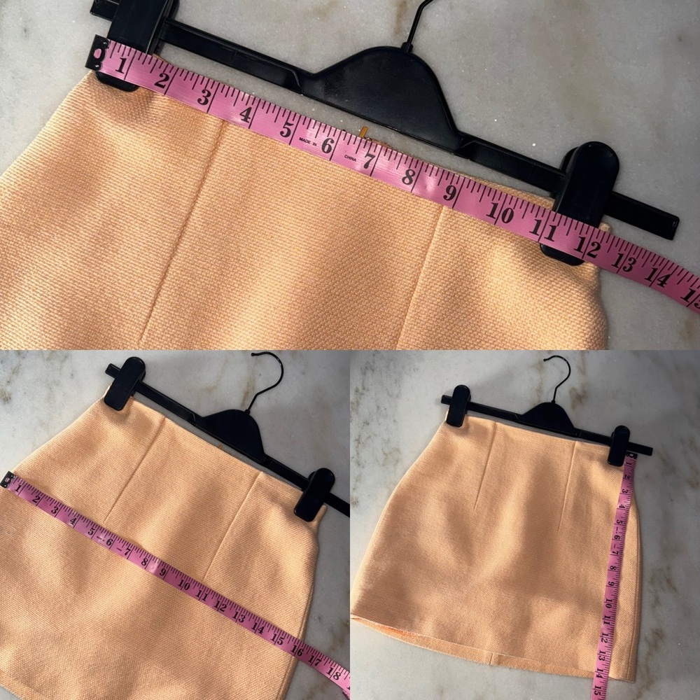 Mango Peach Tweed Cropped Short Sleeve Blazer And Mini Skirt Set Womens XS EUC - Picture 13 of 17